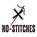 Logo with a needle and thread design and 'NO-STITCHES' text on a white background